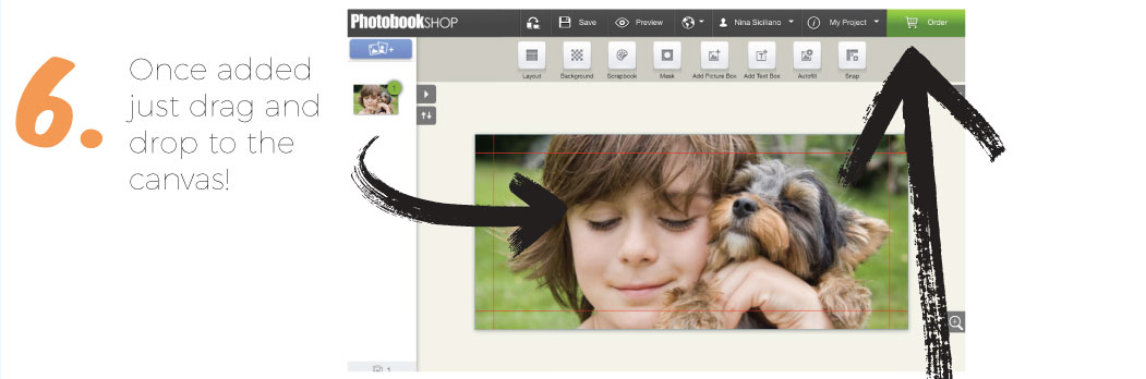 6. Once added just drag and drop to the canvas!