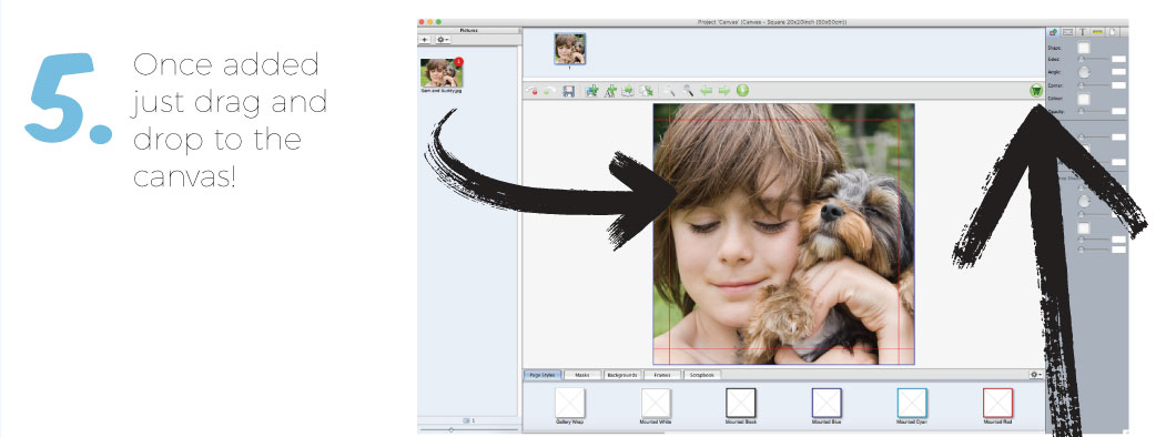 5. Once added just drag and drop to the canvas!