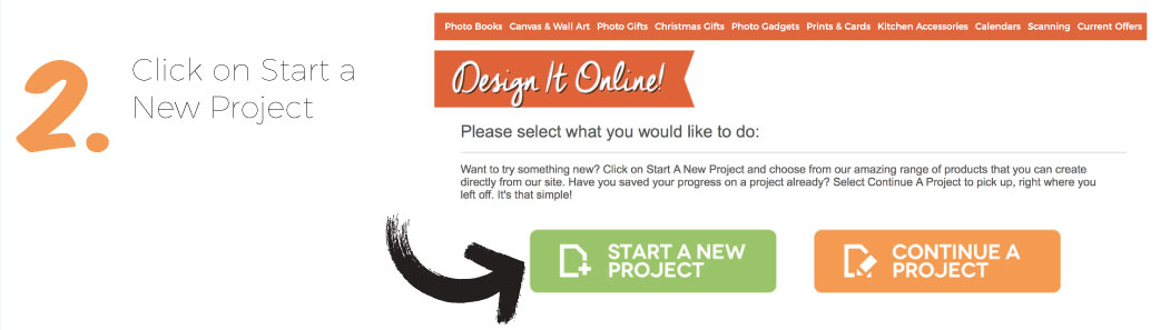 2. Click on Start a New Project