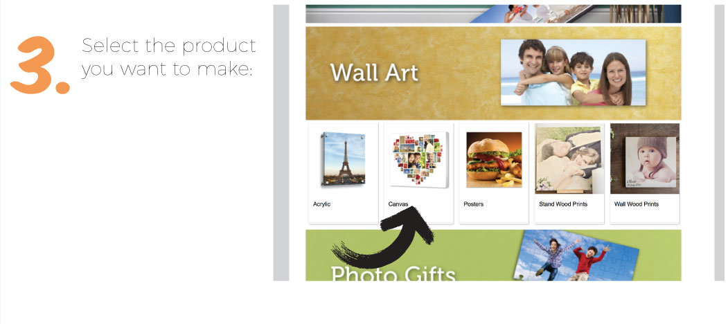 3. Select the product you want to make: